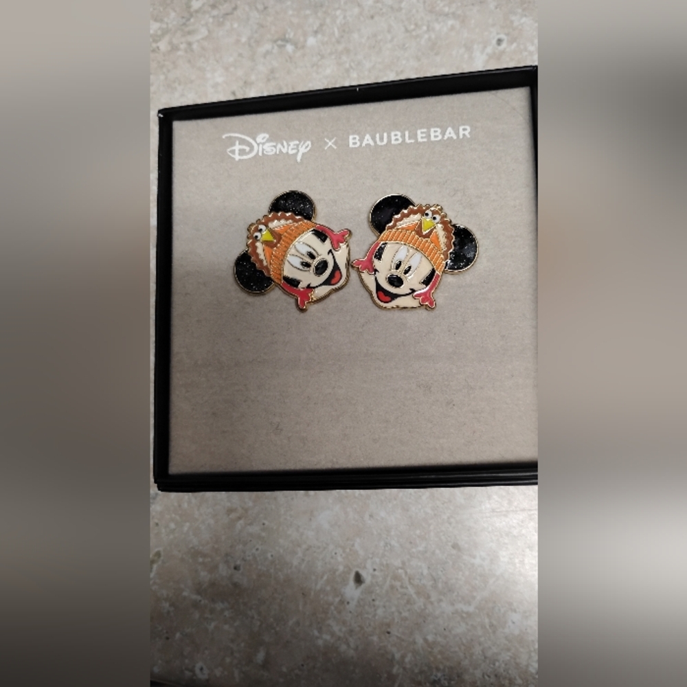 Disney Festive Mickey Earrings with Orange and Black